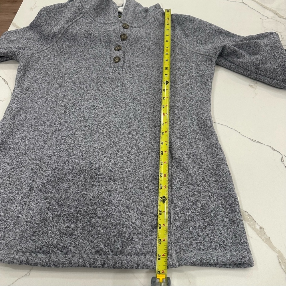Cabela's Gray Heathered Button Neck Fleece Hoodie Pullover L - Picture 5 of 10